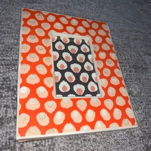 Anthropologie orange ikat picture frame